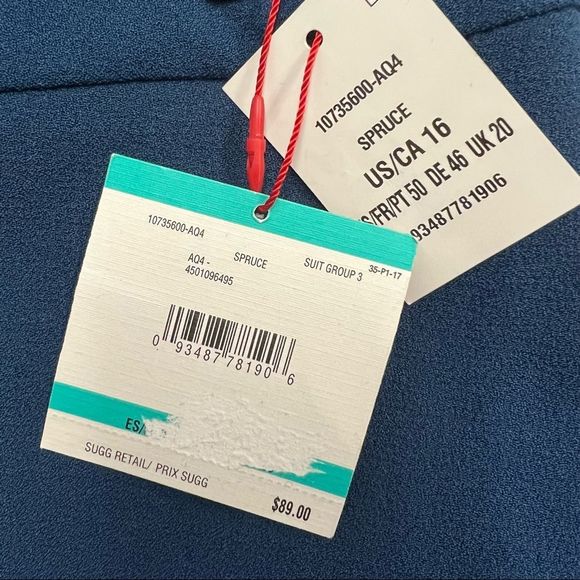 Anne Klein Bowie Straight-Leg Dress Pants, Spruce Size 16 - Picture 11 of 11